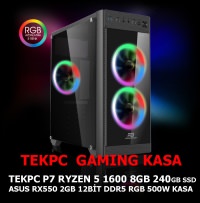 TEKPC P7 RYZEN 5 1600 8GB 240GB RX550 2GB 128bit RGB 500W GAMER KASA - 1